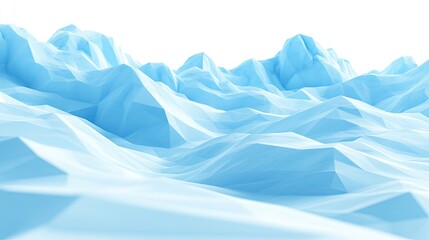 Low-poly icy mountains, digital landscape, winter scene, background
