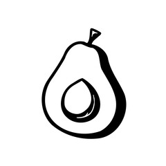 Avocado Fruit Vector Icon Illustration Art