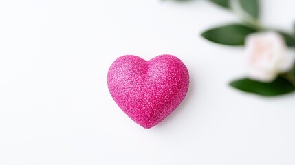 Obraz premium Pink Glitter Heart Love Romance Valentine s Day Decoration