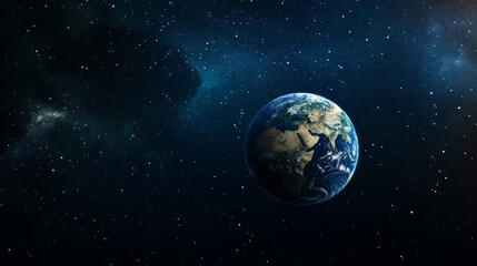 Obraz premium Earth globe in a dark, starry space, simple and abstract representation