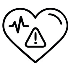Medical Alert Heart Warning Icon