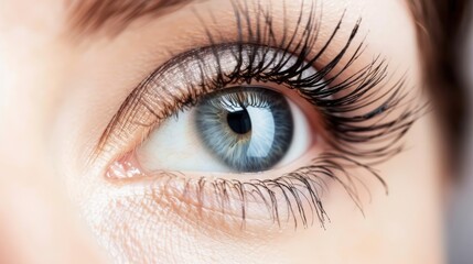 Obraz premium Mesmerizing Close - Up: A Female Eye Adorned with Long Eyelashes
