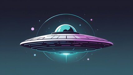 Obraz premium 空飛ぶ円盤、UFOのイラスト