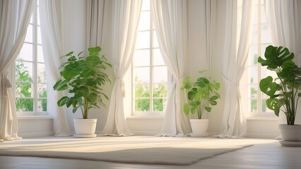 A blank white canvas rests on a white windowsill