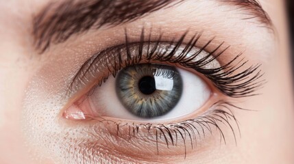 Obraz premium Mesmerizing Close - Up: A Female Eye Adorned with Long Eyelashes