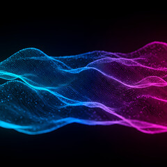 Fototapeta premium Abstract neon wave patterns in purple and blue