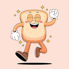 Happy Bread Cartoon Mascot