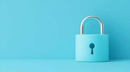 Fototapeta premium Digital polygonal open padlock hologram, vibrant colors, intricate geometric design, symbolizing security and innovation in technology.