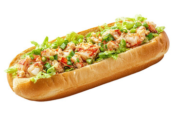 Sandwiches with salami, ham, cheese, and tomatoes on parchment paper on white background