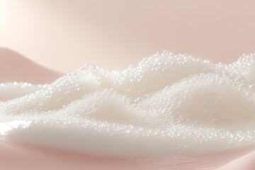 Close-Up of Foamy Texture on a Soft Surface with Delicate Pink Background