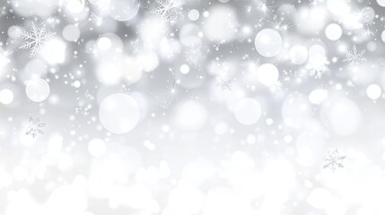 Obraz premium Winter bokeh background, snowflakes, gray, white, holiday, card design