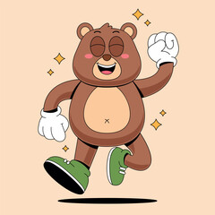 Happy Bear Cartoon Mascot