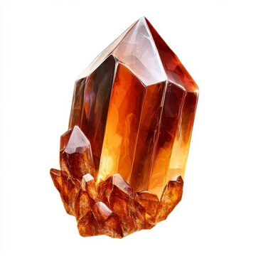 Discover the captivating allure of this exquisitely rendered crystal, a radiant embodiment of nature's artistry Explore the depth of its amber hues, a mesmerizing symphony of light and shadow This