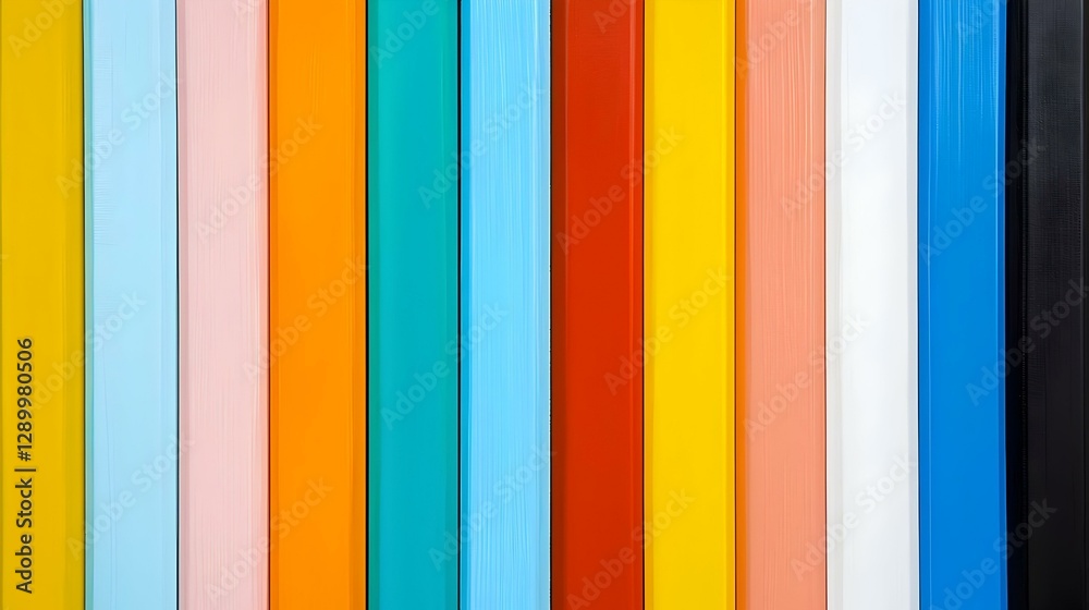 Poster vibrant stripe transition, a dynamic visual of thin to thick lines in bold colors, creating a sense 