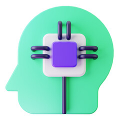 3D Render Innovative AI Brain Chip Design for Tech Solutions