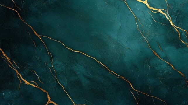 Elegant teal and gold marble texture background