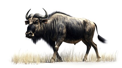 Buffalo walking through grasslands natural habitat wildlife photography