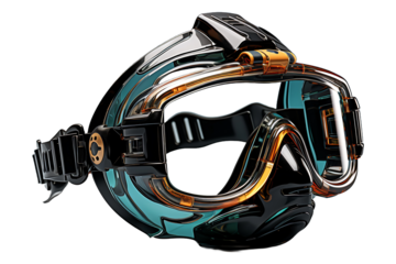 Snorkel and mask isolated on transparent background
