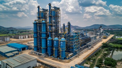 A large-scale industrial plant processing crop residues into bioenergy, showcasing the efficiency of agricultural waste recycling for power generation