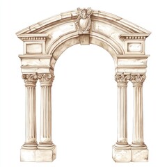 Obraz premium An ancient greek Ornamental arch architecture letterbox mailbox.
