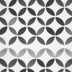 Elegant Gray and White Overlapping Circles Pattern Seamless Modern Abstract Background