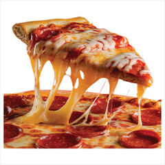 A pizza with a slice of pizza on it