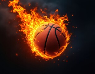 Fototapeta premium basketball in fire
