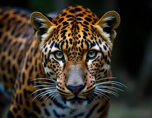 Obraz premium The Star Tiger whose skin is filled with round patterns and contrasting colors, its mysterious nature, every step is agile, reflecting strength and elegance in one body