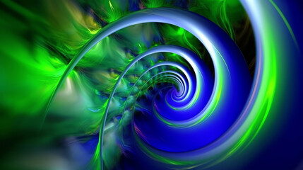 Neon Green & Blue Spirals