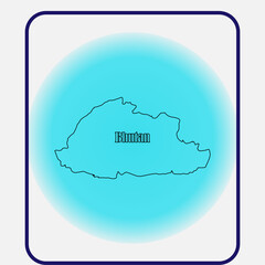 Bhutan country map icon vectors