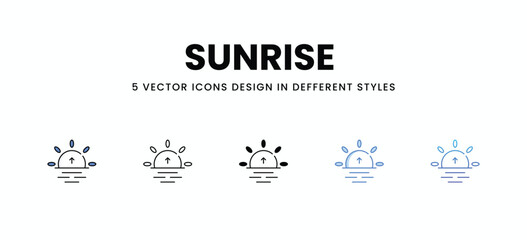 Sunrise  vector icons set stock illustration