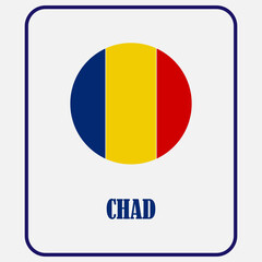 Chad country flag icon vectors