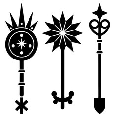 set of vector silhouettes of the zodiac signs