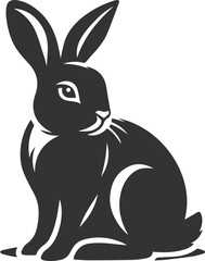 Rabbit looking over its shoulder vector animal silhouette