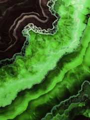 Obraz premium Fluid abstract background with swirling green marbled textures, a bold, fiery aesthetic, a dramatic and dynamic effect
