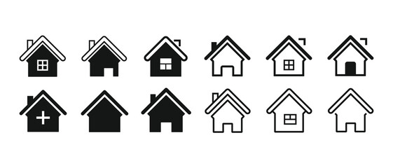 Obraz premium Home icon set. House Outline icons collection. Simple vector illustration.