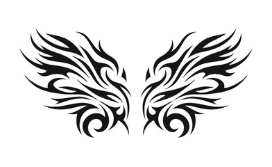 tribal tattoo wings design