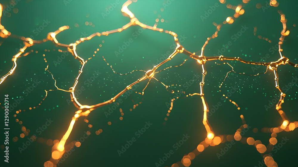 Poster glowing plexus network, an abstract design featuring luminous, interconnected shapes on a dark backd