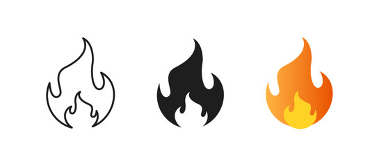 Fire Flame Pictogram Vector Icon: A Simple, Hot Icon Isolated on a White Background
