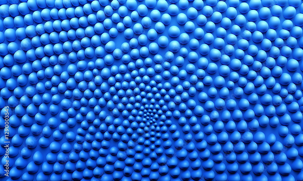 Poster digital abstract pattern featuring vibrant blue dots on a smooth background, creating a modern and d