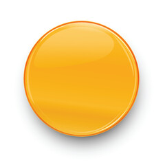 Glossy Orange Button Vector Illustration