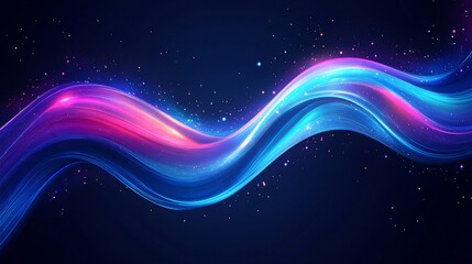 Obraz premium Abstract vibrant wave with glowing particles.