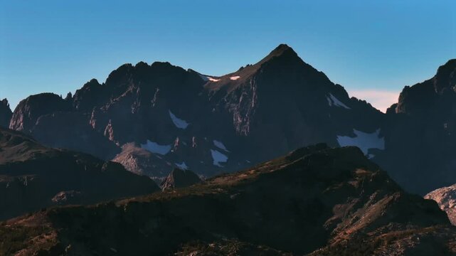 jagged peaks Mammoth Mountain daytime Minarets Summit Vista Ritter Range Banner Peak White Mountain Range Yosemite National Park Sierra Nevada Ansel Adams Wilderness nature landscape circle left
