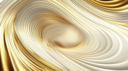 Futuristic minimalism-inspired white tiles with organic golden wave patterns forming a fluid and continuous movement effect