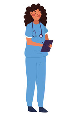 Girl Doctor Clipboard Icon