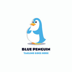 Blue Penguin Simple Mascot Logo