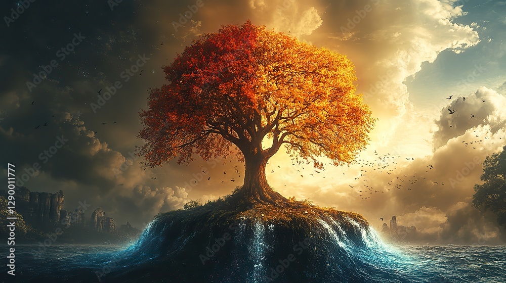 Poster bible old testament creation genesis the tree of life and the the tree of knowledge of good and evil
