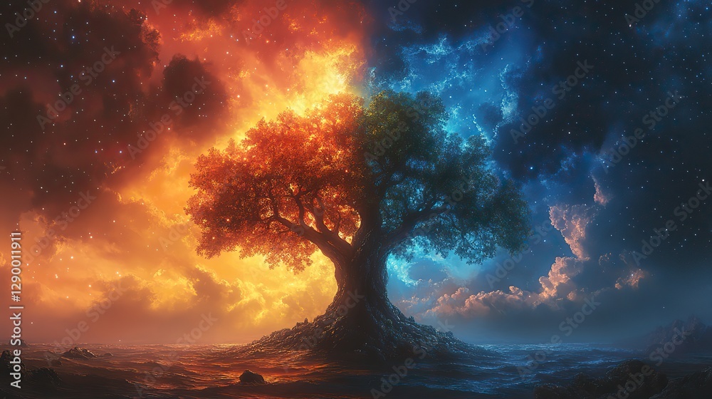 Poster bible old testament creation genesis the tree of life and the the tree of knowledge of good and evil