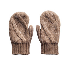 A Cozy Pair of Wool Mittens Isolated on Transparent Background