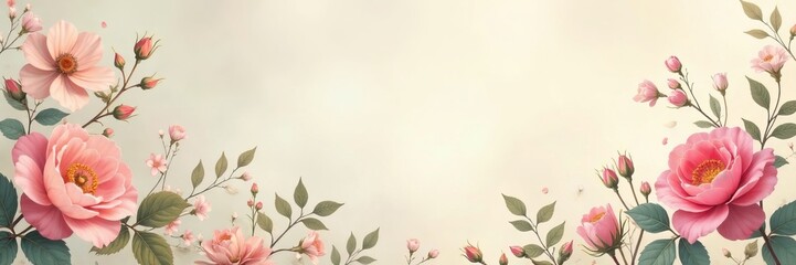 Elegant vintage wallpaper with delicate floral print in pastel colors, vintage, pastel